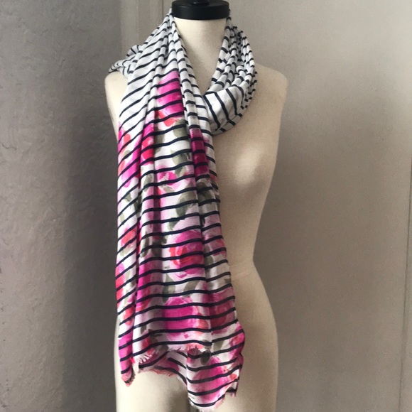 Floral and Stripe Wrap/Scarf - Picture 3 of 7